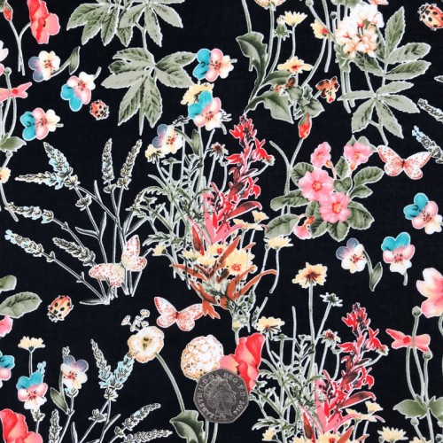 Cotton Lawn - 0184/SI/G - Black Multi